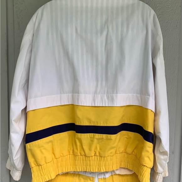 IZZI SPIRIT Vintage Jacket Sz Large Nautical Retro Preppy White And Yellow - Picture 4 of 13